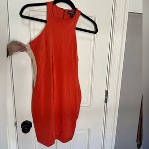 Orange Bodycon Mini Dress Bebe Sz Small
